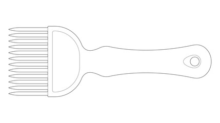 Vector illustration of a beekeeping tool, a honeycomb uncapping fork. Isolated on a white background.