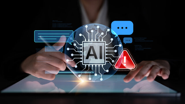 AI interface showing prompt error warning and system alert. AI prompt failure can lead to incorrect output or hallucination. Managing AI prompt error is crucial in safe AI deployment. Spline