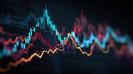 Fototapeta premium stock market investment trading graph growth. Trade business analytics graph and financial chart.