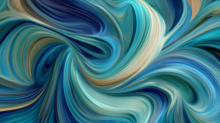 Swirling Abstract Shapes With Gradient Tones of Blue and Teal Stock Illustration