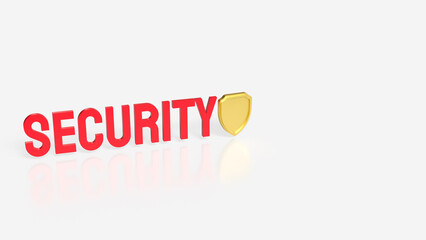 The Gold Shield for Business or security concept 3d Rendering.