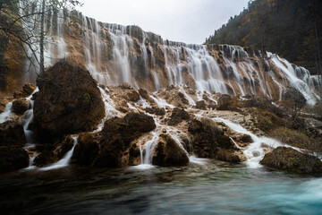 waterfall in the mountains