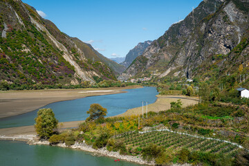 lake and mountains