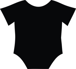 Black silhouette of a baby onesie isolated on white background