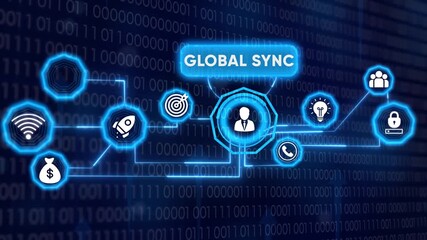 Global sync and connection data binary code network business solution concept - Powered by Adobe