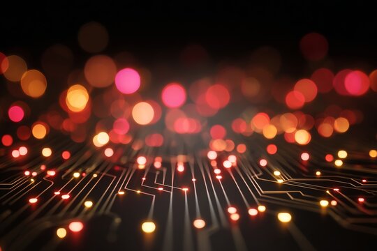 Enchanting christmas light patterns with elegant text overlay. Data intelligence. Colorful and majestic bokeh holiday lights with snowflake accents. Cyber technology. Futuristic technology. - Powered by Adobe