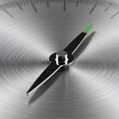 Precision Pointer on Brushed Metal Dial: Detailed Measurement Instrument