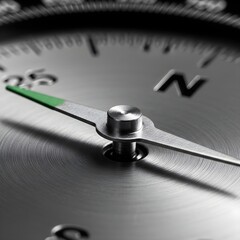 Close-Up of Compass or Gauge Needle and Scale Marking 'N': North Pointing Precision
