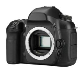 Capturing moments dslr camera at home isolated on transparent background