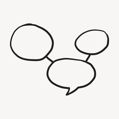 Multiple speech bubbles, simple doodle clipart