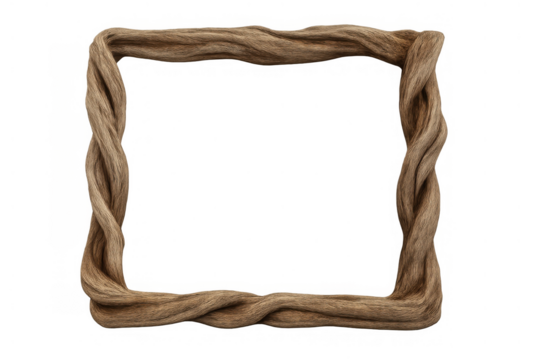 Rustic wooden frame border creating a natural textured design element with transparent background