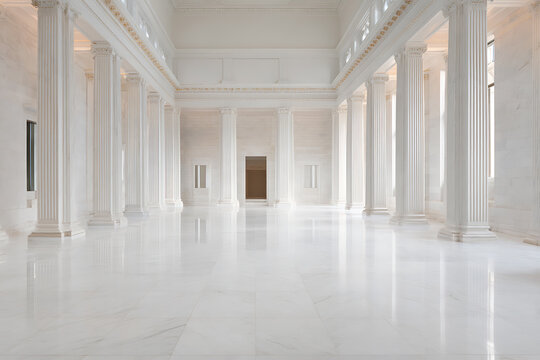 historic bank interiors, heritage finance architecture in an old classical bank hall, featuring elegant interior with marble columns