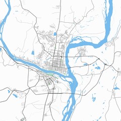 Map of the city of Blagoveshchensk, Amur Oblast, Russia.