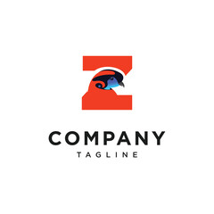 Letter Z Temminck's Tragopan Logo Icon Vector