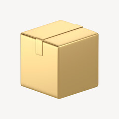Seal box icon, 3D gold design