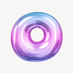 O letter, pink 3D gradient balloon English alphabet