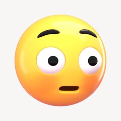 3D flushed face emoticon illustration