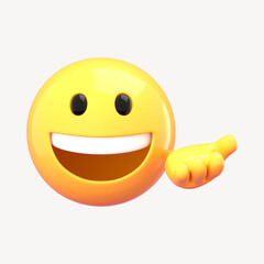 Emoji offering hand 3D rendered illustration