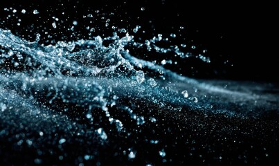 A splash of water in the air with a dark background
