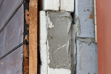 Cross-section of insulating layers in an old-style residential house.