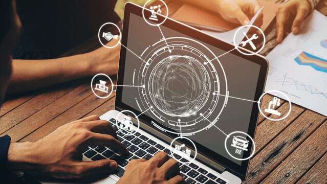 Mechanized industry automation and modern production system with robotic arms, gears, tools and logistics for efficient mechanized industry process. Gist