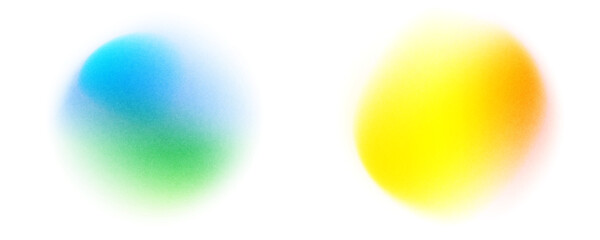 Set color circle gradient noise gradation. Abstract colorful watercolor blur mesh on isolated transparent background