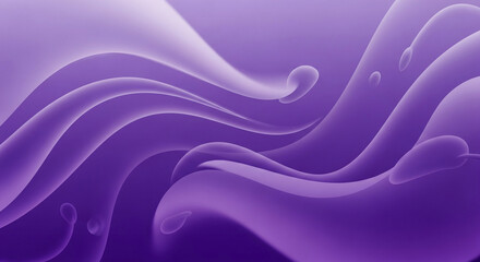Abstract background with smooth purple silk waves, flowing lines, and glossy liquid shapes in a modern, elegant design