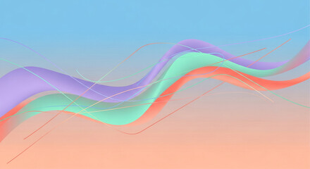 Pastel Dreams Serene and Smooth Abstract Lines Background with Gentle Blends for a Modern, Calming Aesthetic, Evoking a Dreamy Ambiance