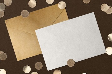 Christmas envelope, business branding stationery with blank space