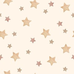 Gold star pattern background, cute beige