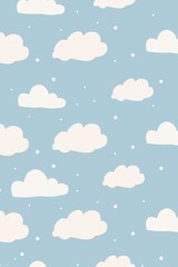 Blue cloud pattern background, cute weather