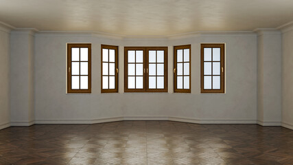 Fototapeta premium Large luxury modern bright interiors Living room mockup illustration 3D rendering image