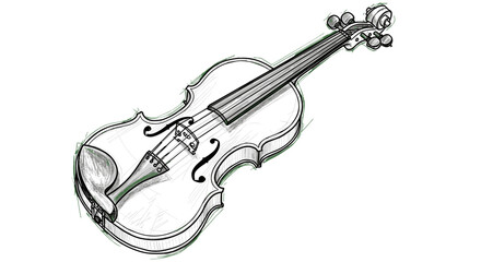 Vintage Violin Illustration Isolated on Transparent Background Musical Instrument Classical Elegance