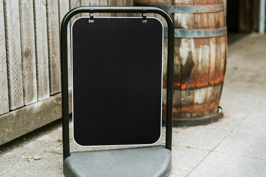 Black outdoor sign, vintage business branding