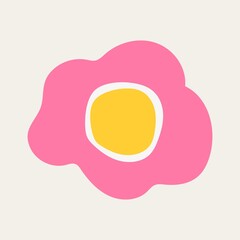 Cute flower clip art, flat design