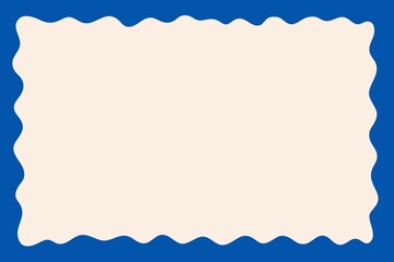 Blue frame background, simple beige design
