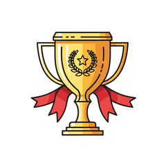 Golden trophy symbolizing victory and achievement in competition.