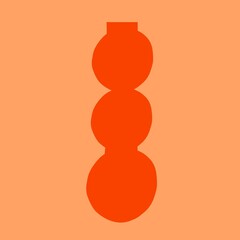 Abstract vase clipart, red pottery, flat design