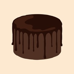 Chocolate cake, food illustration design