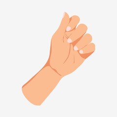 Feminine hand clipart, realistic gesture illustration