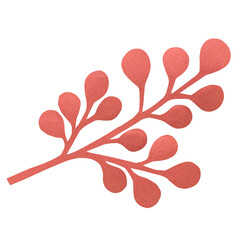 Red paper leaf png sticker, transparent background
