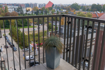 Balcony view of Gdansk with Museum of the Second World War beyond