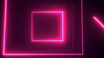 Neon Pink Squares: A minimalist digital composition, featuring radiant neon pink squares on a dark background, evoking a sense of modernity and geometric harmony. - Powered by Adobe