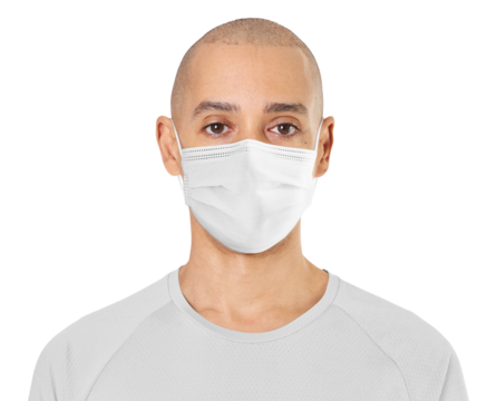 Man wearing mask png face closeup Covid-19 prevention campaign