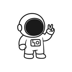Peaceful astronaut. Hand-drawn coloring pages