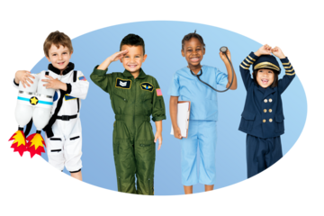 Kids dream jobs png badge sticker, transparent background