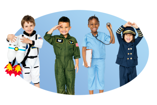 Kids dream jobs png badge sticker, transparent background