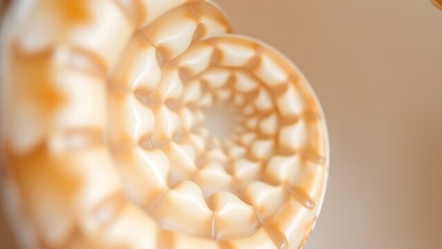 calcified. Close-up of a spiral seashell texture with natural geometric patterns. wildlife magazines, conservation campaigns, designed for nature documentaries and education. - Powered by Adobe