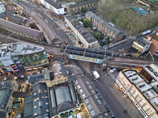 Aerial shot of Camden Bridge London 