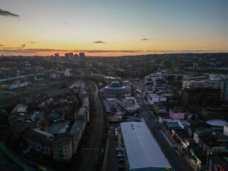 Aerial shot Camden London UK
